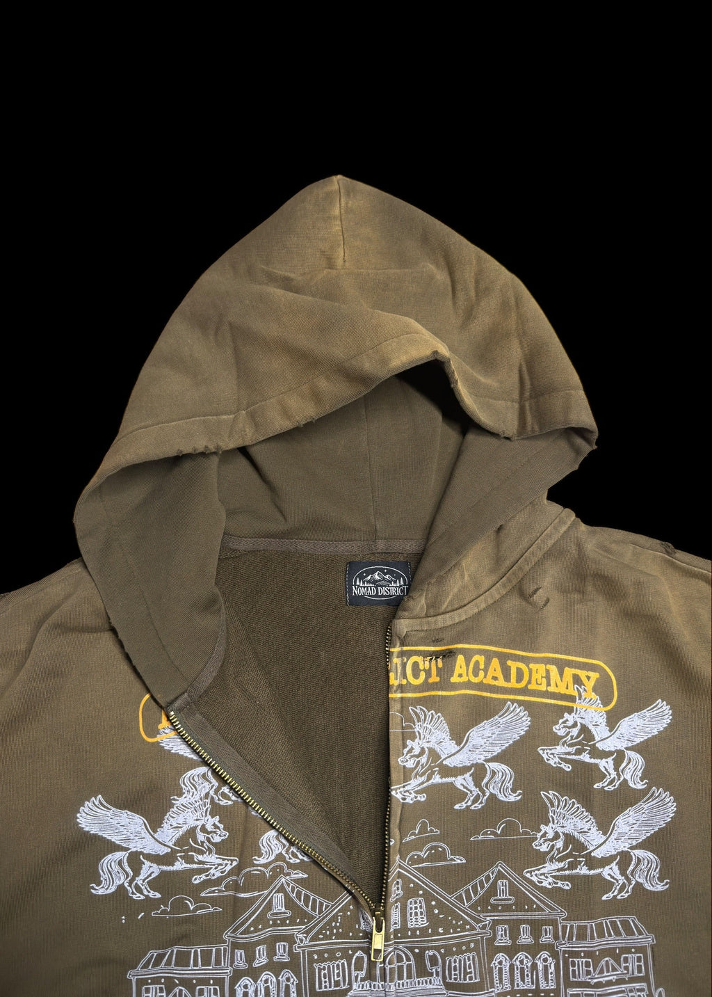Nomad District Academy Zip Up Hoodie Green