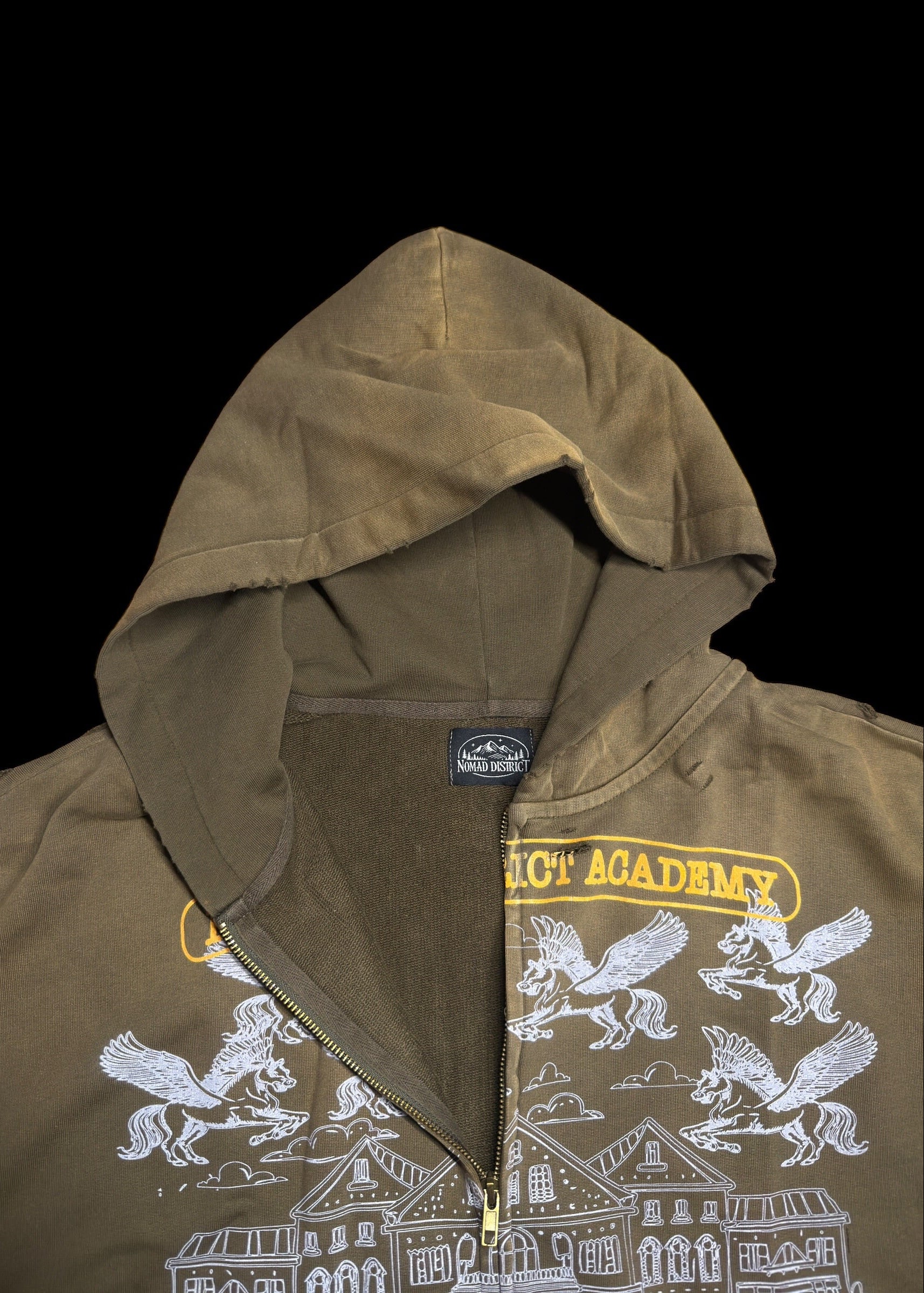 Nomad District Academy Zip Up Hoodie Green