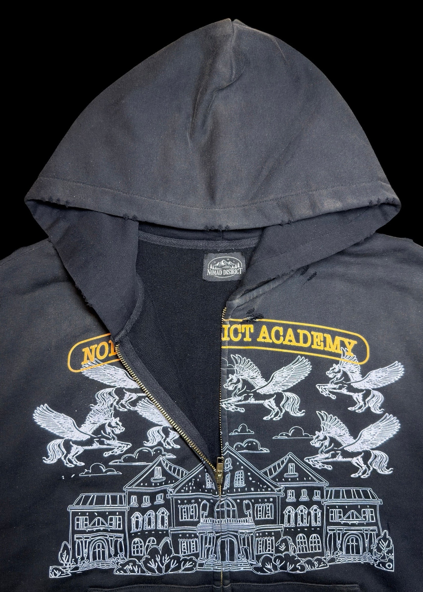 Nomad District Academy Zip Up Hoodie Black