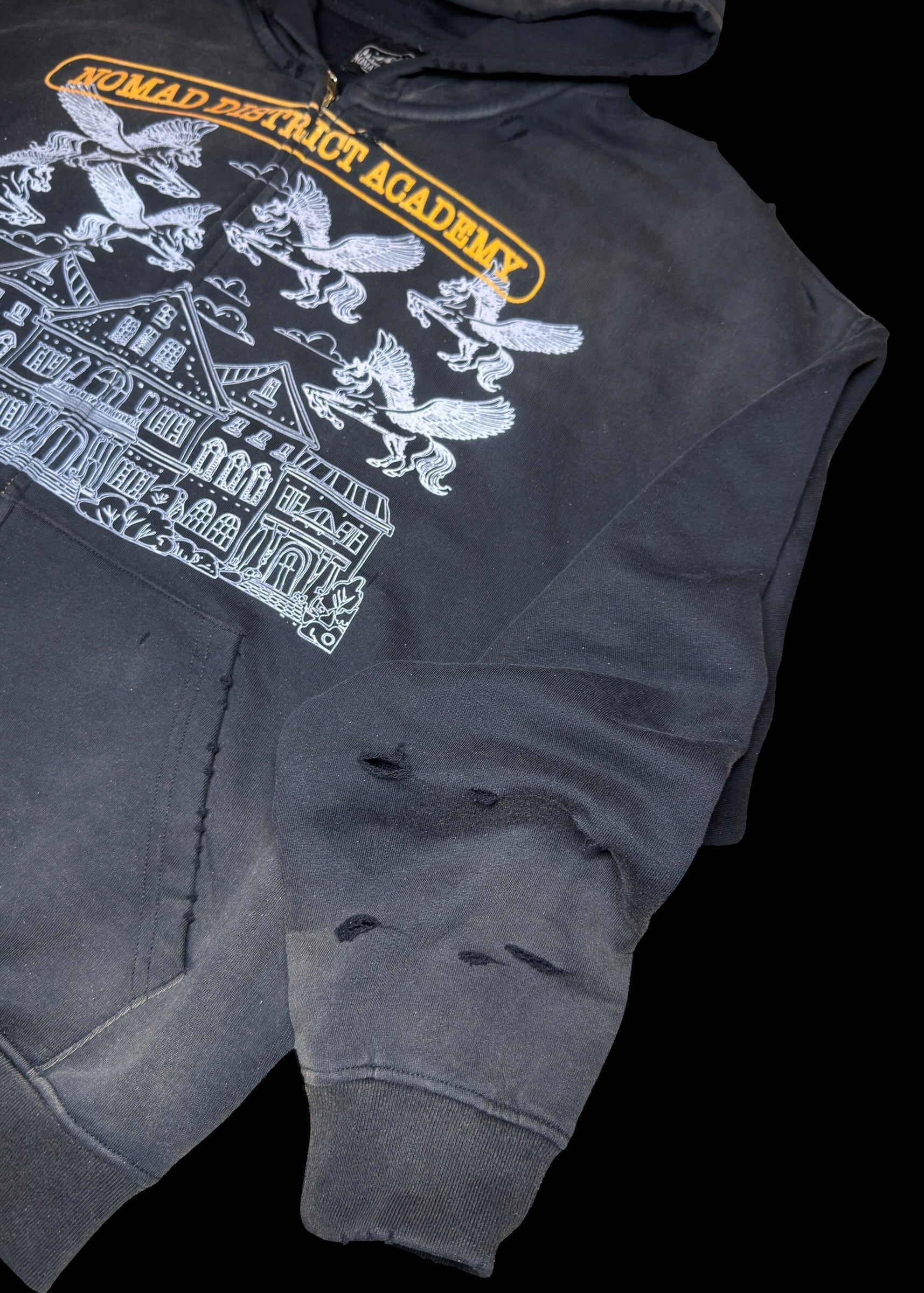 Nomad District Academy Zip Up Hoodie Black