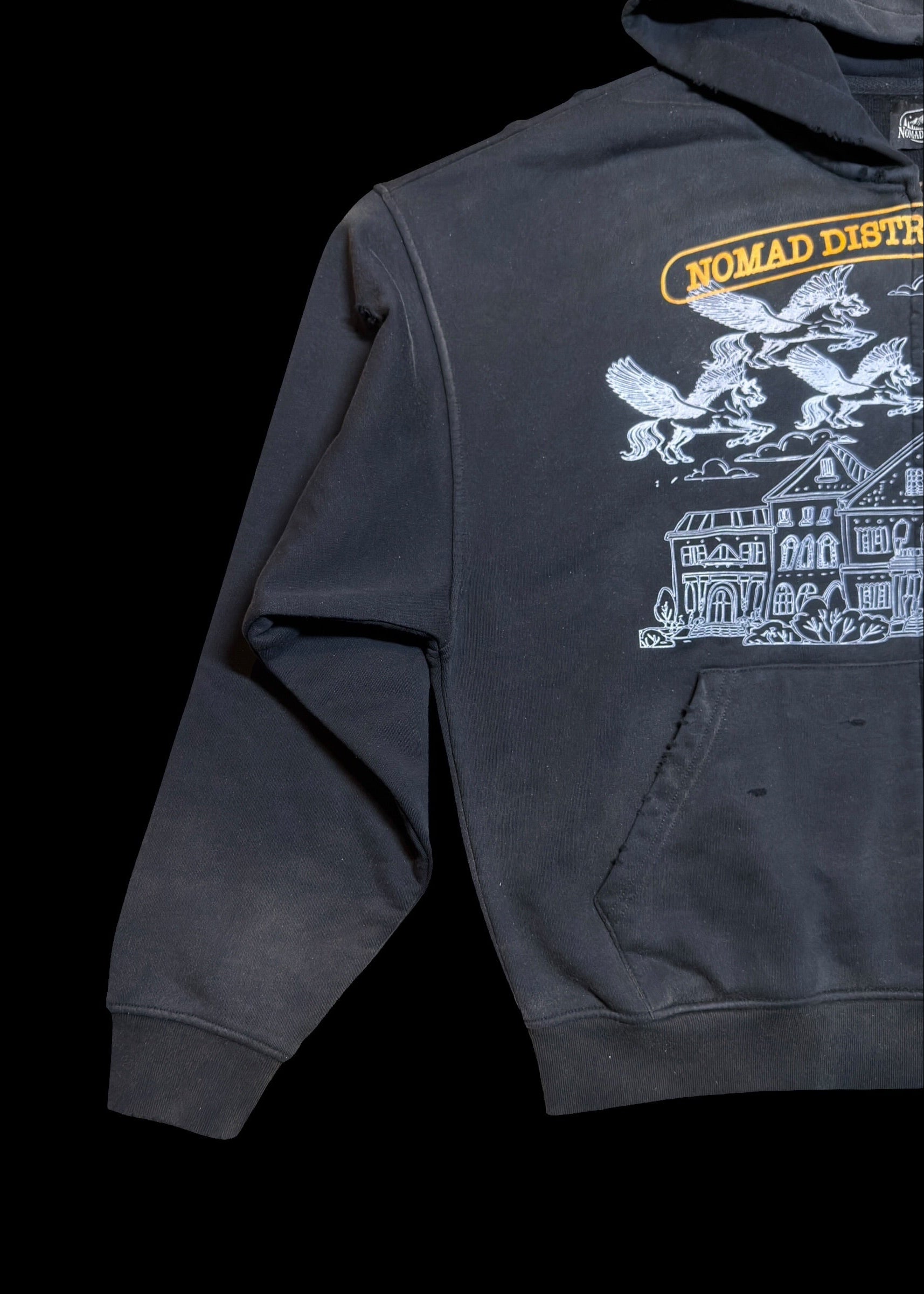 Nomad District Academy Zip Up Hoodie Black