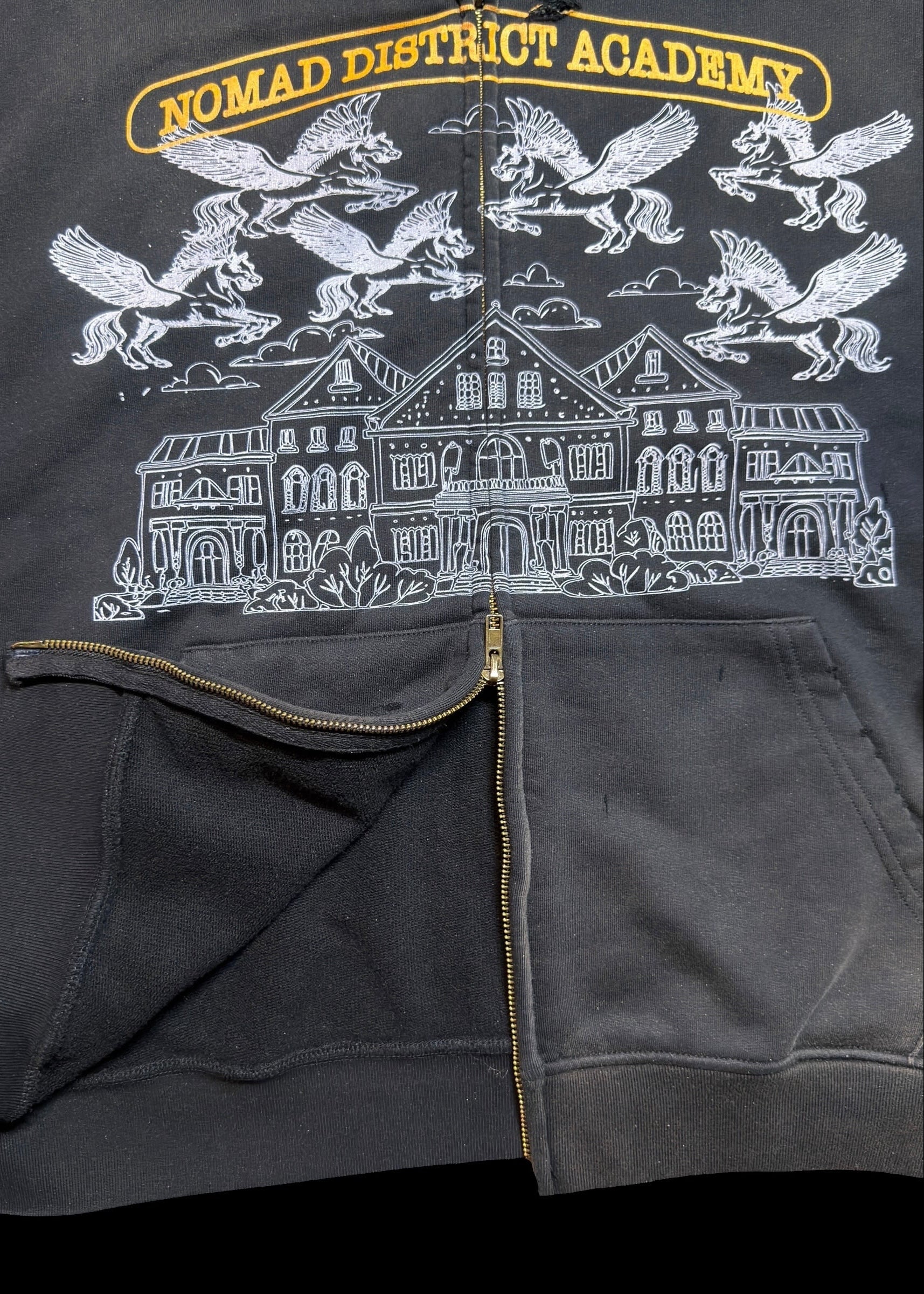 Nomad District Academy Zip Up Hoodie Black