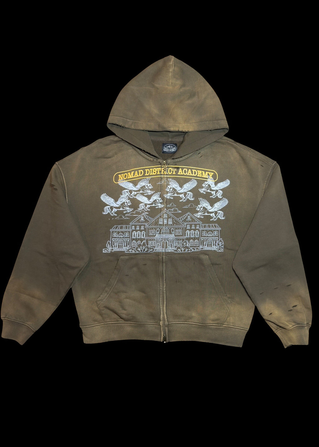 Nomad District Academy Zip Up Hoodie Green