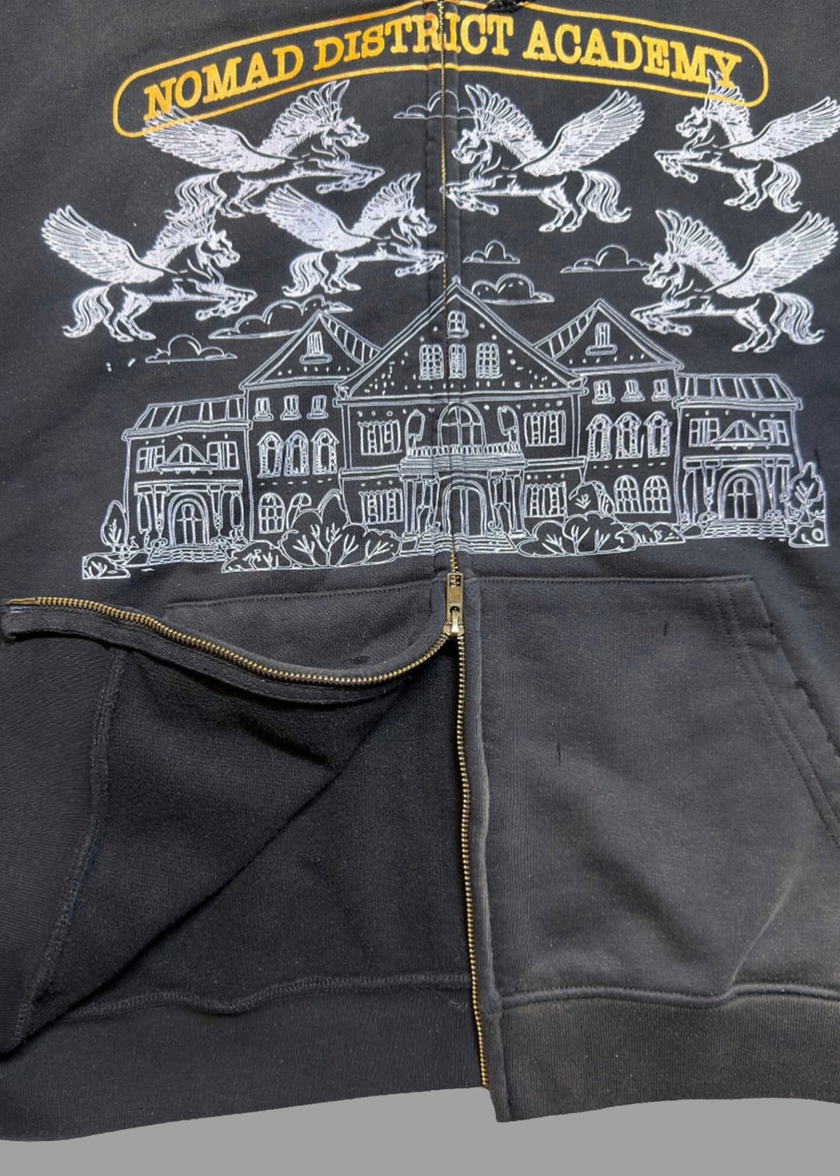 Nomad District Academy Zip Up Hoodie Black