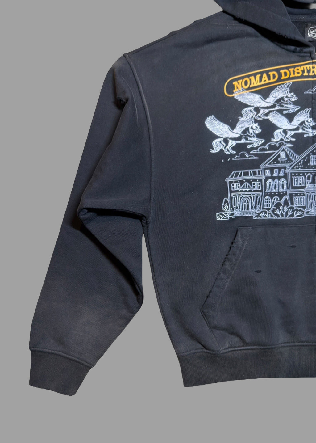 Nomad District Academy Zip Up Hoodie Black