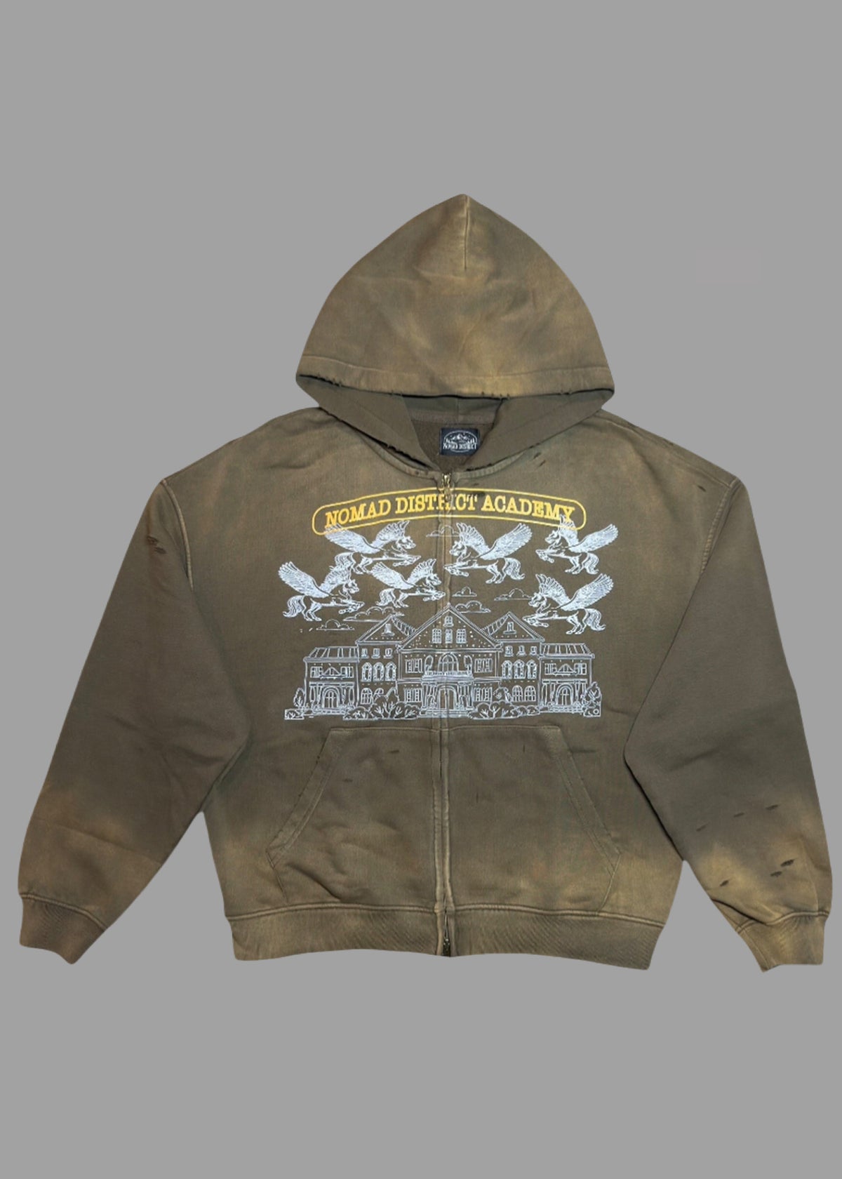 Nomad District Academy Zip Up Hoodie Green