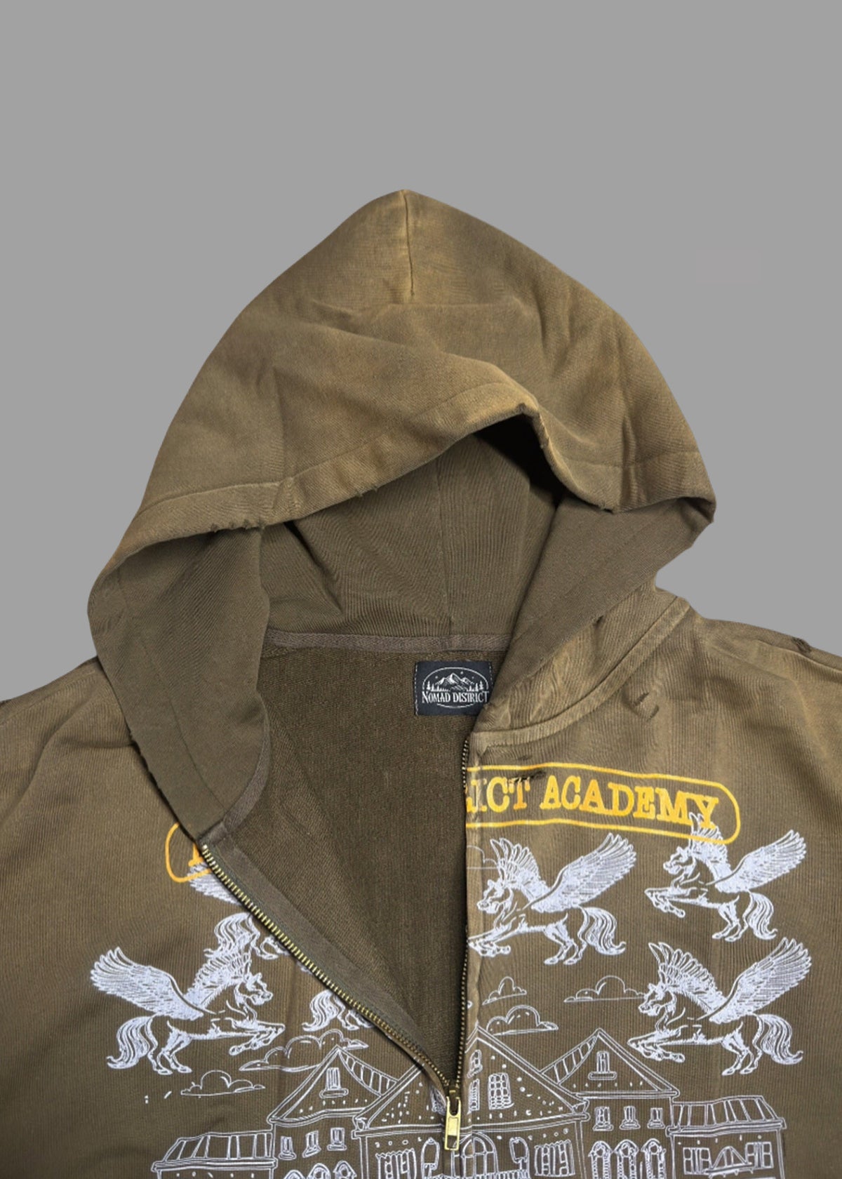 Nomad District Academy Zip Up Hoodie Green